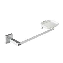 Stilhaus Diva полотенцедержатель + керамическая мыльница цвет хром - белая керамика DV69(08-BI)