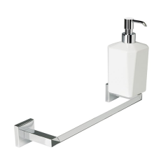 Stilhaus Diva полотенцедержатель + керамический дозатор цвет хром - белая керамика DV69D(08-BI)