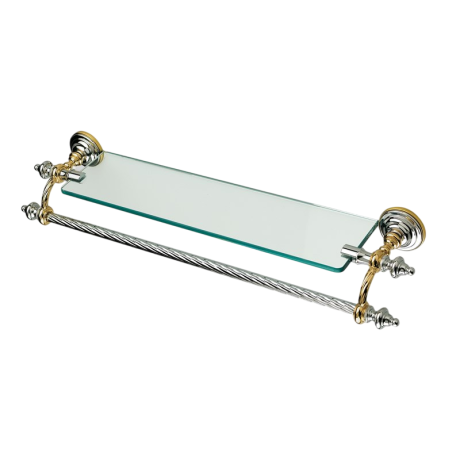 Stilhaus Giunone стеклянная полка + полотенцедержатель цвет белый - хром G33(03)