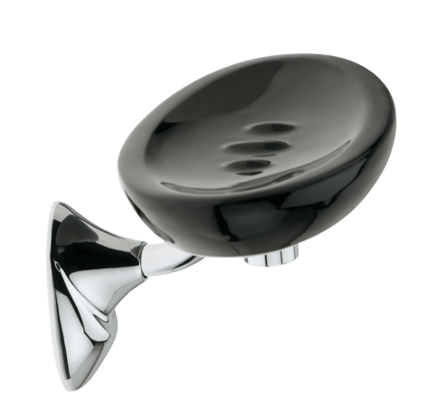 Stilhaus Zefiro настенная керамическая мыльница цвет хром - черная керамика ZE09(08-NE)