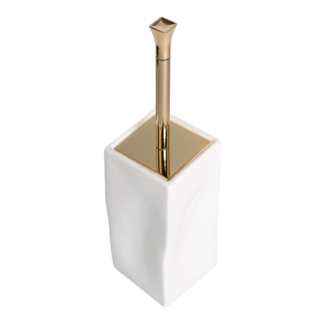 Stilhaus Prisma напольный керамический ёрш цвет золото - белая керамика PR796(16-BI)