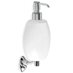 Stilhaus Zefiro настенный керамический дозатор цвет хром - белая керамика ZE30(08-BI)