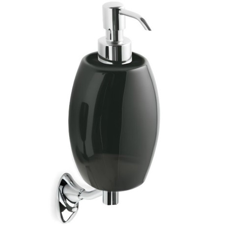 Stilhaus Zefiro настенный керамический дозатор цвет хром - черная керамика ZE30(08-NE)