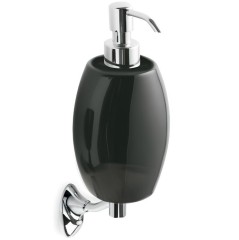 Stilhaus Zefiro настенный керамический дозатор цвет хром - черная керамика ZE30(08-NE)
