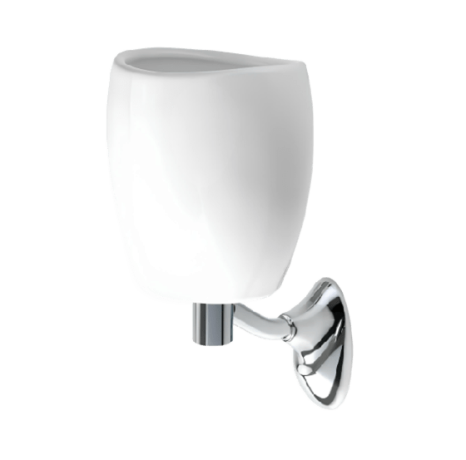 Stilhaus Zefiro настенный керамический стакан цвет хром - белая керамика ZE10(08-BI)