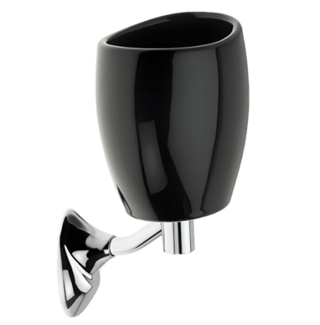 Stilhaus Zefiro настенный керамический стакан цвет хром - черная керамика ZE10(08-NE)