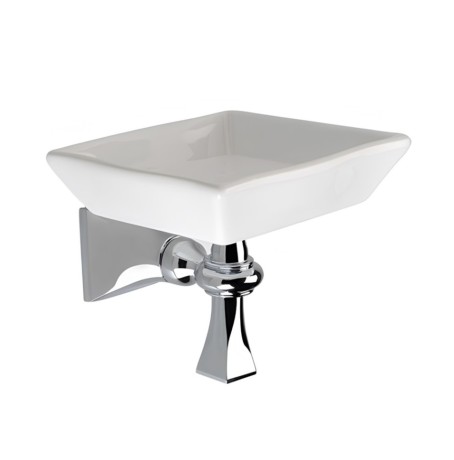 Stilhaus Prisma настенная керамическая мыльница цвет золото - белая керамика PR09(16-BI)