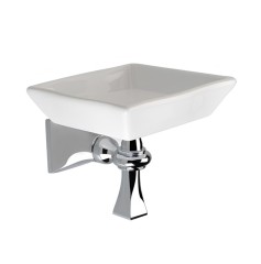 Stilhaus Prisma настенная керамическая мыльница цвет золото - белая керамика PR09(16-BI)