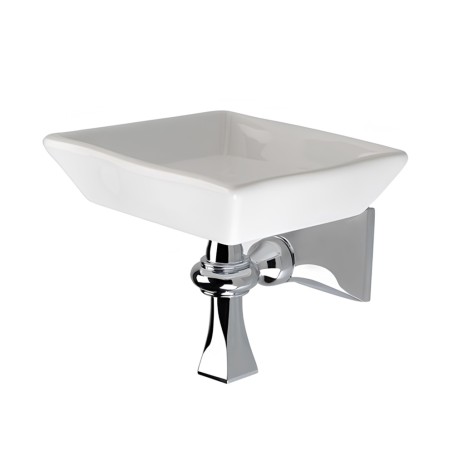 Stilhaus Prisma настенная керамическая мыльница цвет матовое золото - белая керамика PR09(18-BI)