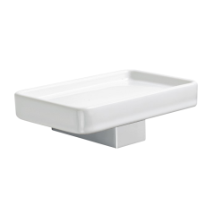 Stilhaus Gea настенная керамическая мыльница цвет хром - белая керамика GE09(08)