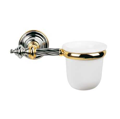 Stilhaus Giunone настенный керамический стакан цвет белый - золото G10(04)