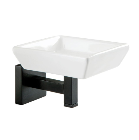 Stilhaus Urania настенная керамическая мыльница цвет чёрный матовый - белая керамика U09(23-BI)