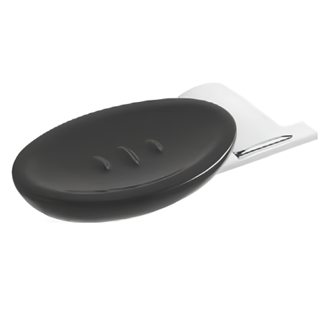 Stilhaus Aria настенная керамическая мыльница цвет хром - черная керамика AR09(08-NE)