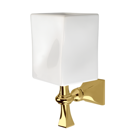 Stilhaus Prisma настенный керамический стакан цвет матовое золото - белая керамика PR10(18-BI)