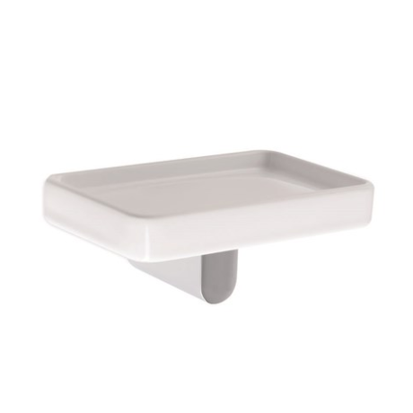 Stilhaus Living настенная керамическая мыльница цвет хром - белая керамика LV09(08)