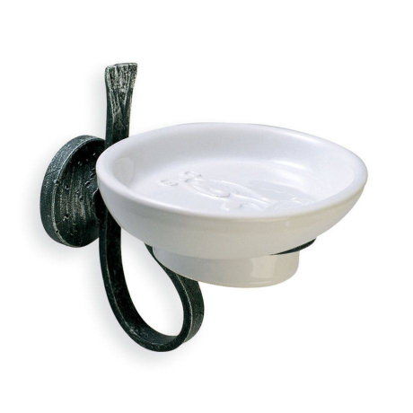 Stilhaus Flora, настенная керамическая мыльница, цвет античный черный