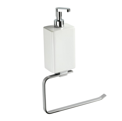 Stilhaus Gea полотенцедер. - полукольцо + кер. дозатор с прямым носиком цвет хром - бел. керамика GE79D(08)