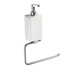 Stilhaus Gea полотенцедер. - полукольцо + кер. дозатор с прямым носиком цвет хром - бел. керамика GE79D(08)