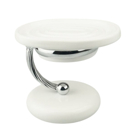 Stilhaus Giunone настольная керамическая мыльница цвет белый - хром G719(03)