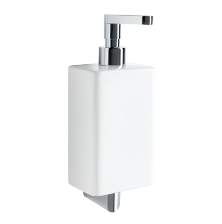 Stilhaus Living настенный керамический дозатор с прямым носиком цвет хром - белая керамика LV30(08)