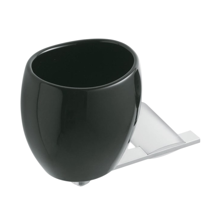 Stilhaus Aria настенный керамический стакан цвет хром - черная керамика AR10(08-NE)