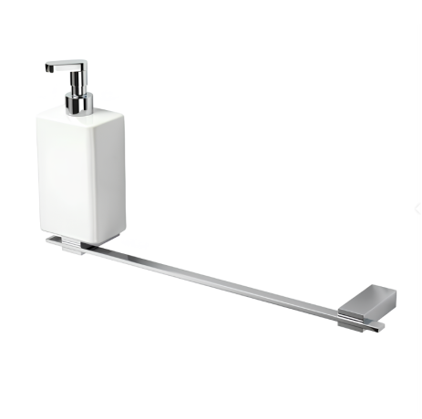 Stilhaus Gea полотенцедержатель + керамич. дозатор с прямым носиком цвет хром - белая керамика GE69D(08)