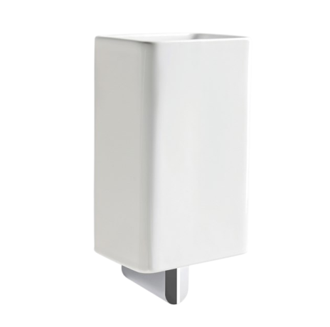 Stilhaus Living настенный керамический стакан цвет хром - белая керамика LV10(08)