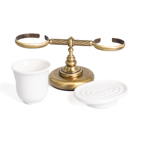 Stilhaus Giunone настольные керамические мыльница + стакан цвет бронза G15М(25)