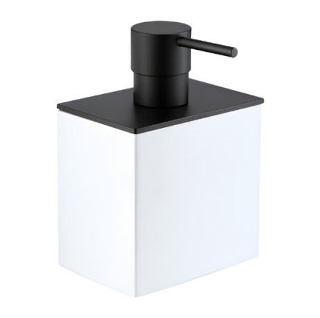 Stilhaus Rettangolo, настольный дозатор, цвет белый, помпа с крышкой черный матовый