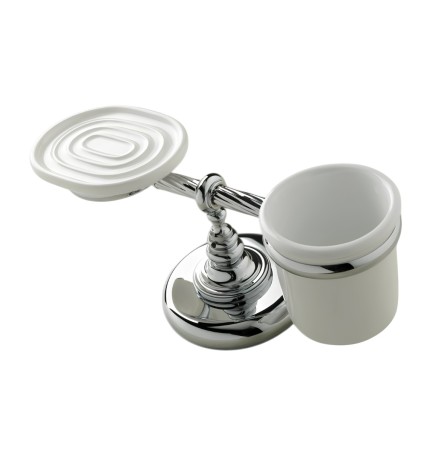 Stilhaus Giunone настольные керамические мыльница + стакан цвет хром G15М(08)