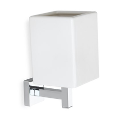 Stilhaus Urania настенный керамический стакан цвет никель сатин - белая керамика U10(36-BI)