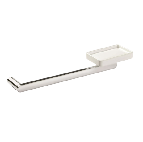 Stilhaus Living полотенцедержатель + керамическая мыльница цвет хром - белая керамика LV69(08)