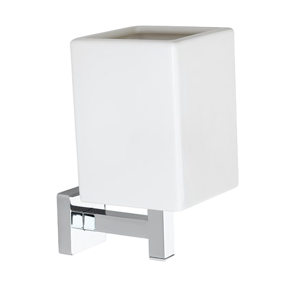 Stilhaus Urania настенный керамический стакан цвет хром - белая керамика U10(08-BI)