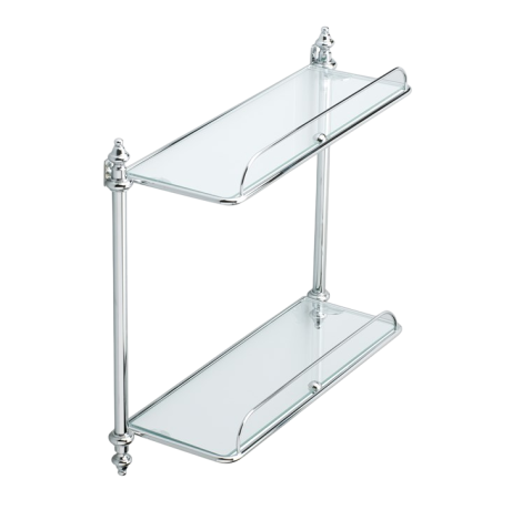 Stilhaus Стеклянная полка 2-х уровневая с ограждением Complementi , цвет золото EL694ELITE(16)