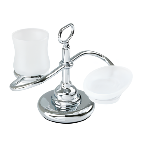 Stilhaus Elite настольные стеклянные мыльница + стакан цвет хром EL15(08)