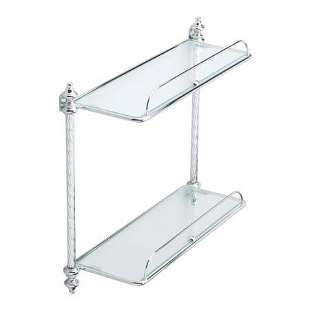 Stilhaus Стеклянная полка 2-х уровневая с ограждением Complementi G 694, цвет золото