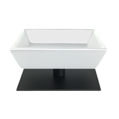 Stilhaus Urania настольная керамическая мыльница на ножке цвет чёрный матовый - белая керамика 616(23-BI)