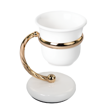 Stilhaus Giunone настольный керамический стакан цвет белый - золото G718(04)