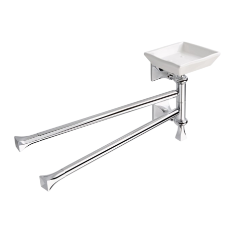 Stilhaus Prisma полотенцедерж. двойной поворотный + керамич. мыльница цвет бронза - белая керамик PR18(25-BI)