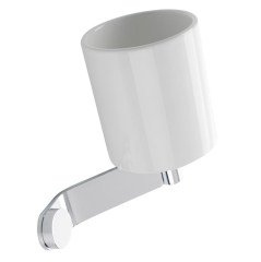 Stilhaus Buket настенный керамический стакан цвет хром - белая керамика BK10(08-BI)