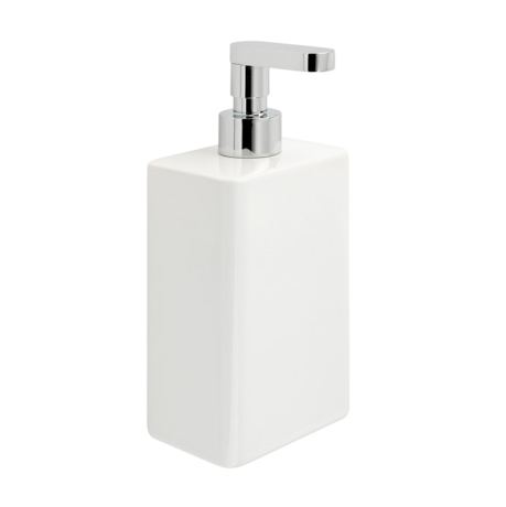 Stilhaus Living, наcтольный керамический дозатор с прямым носиком, цвет хром - белая керамика