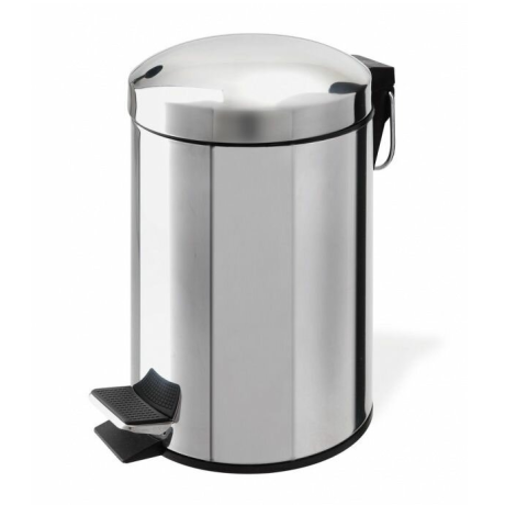 Stilhaus круглый контейнер для мусора с педалью - 5 литров цвет полированная сталь 478-5L(55)