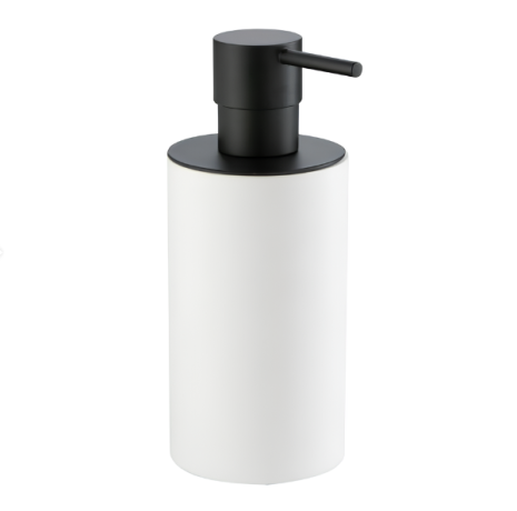 Stilhaus Tondo, настольный дозатор, цвет белый, помпа с крышкой черный матовый