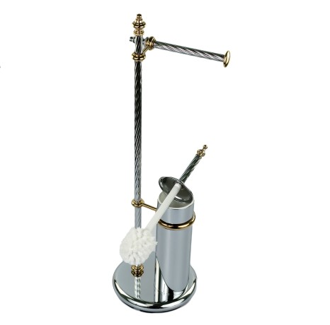 Stilhaus Giunone cтойка: бумагодержатель + ерш металлический цвет хром - золото G691(02)