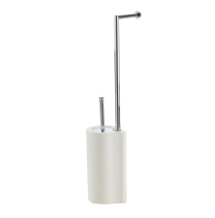 Stilhaus Medea стойка: бумагодержатель + ерш керам. цвет черный мат. - белая керамика ME972(23)