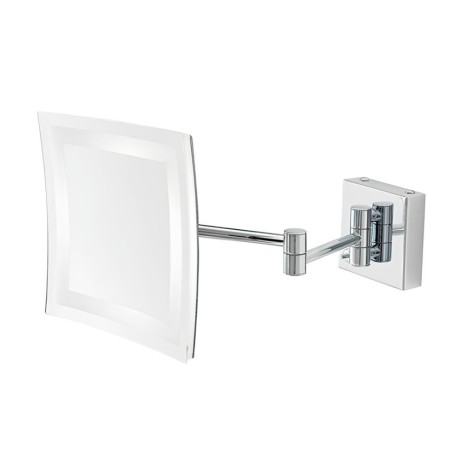 Stilhaus настен. квадратн. косметич. зеркало с 2-х кратным увеличением и LED подсветкой цвет хром 901(08)