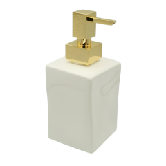 Stilhaus Prisma, настольный керамический дозатор, цвет золото - белая керамика 795(16-BI)