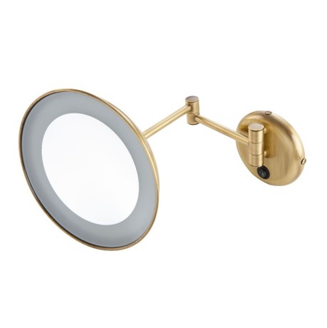 Stilhaus настен. круглое косметич. зеркало c 4-х кратным увеличением и LED подсветкой цвет бронза 1036(25)