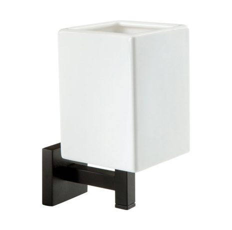 Stilhaus Urania, настенный керамический стакан, цвет чёрный матовый - черная матовая керамика