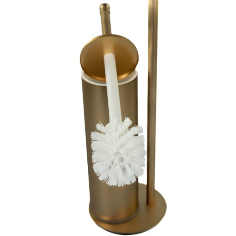 Stilhaus Hashi, cтойка h73 см: стеклянная мыльница/полотенцедержатель/бумагодержатель/ёрш металлический, цвет матовое золото